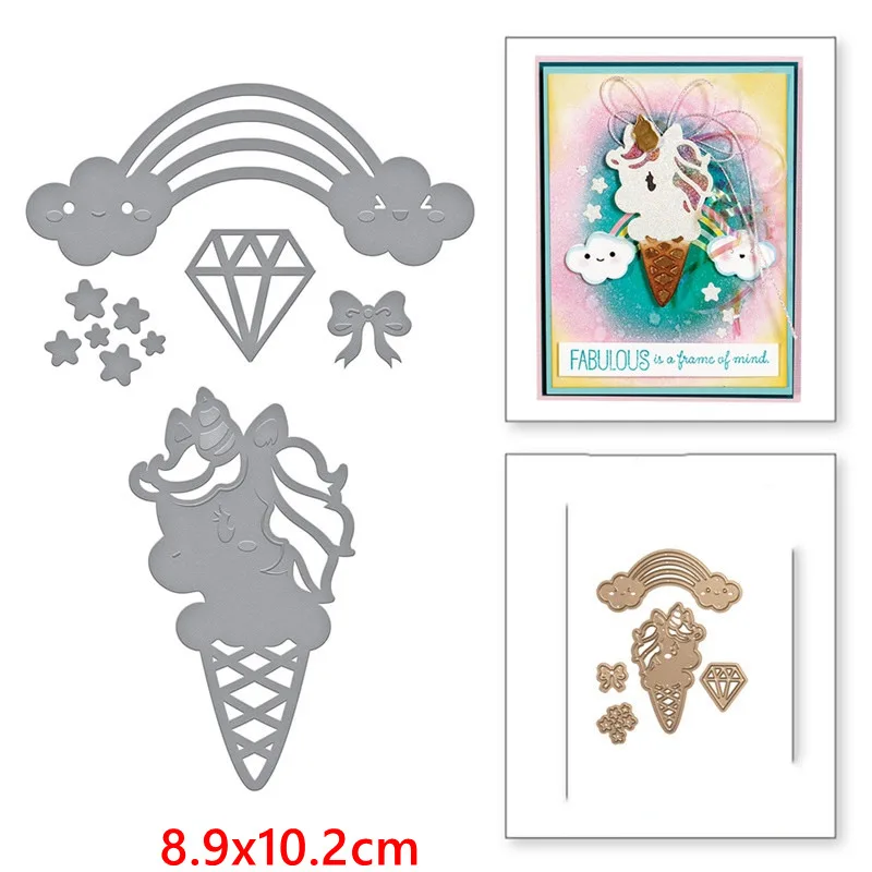 H2846 ice cream Винтажный цветок, фрукты, металлические Вырубные штампы, трафарет для скрапбукинга "сделай сам", фотоальбом с тиснением для изготовления подарочных открыток, рукоделие - Цвет: H2846 ice cream