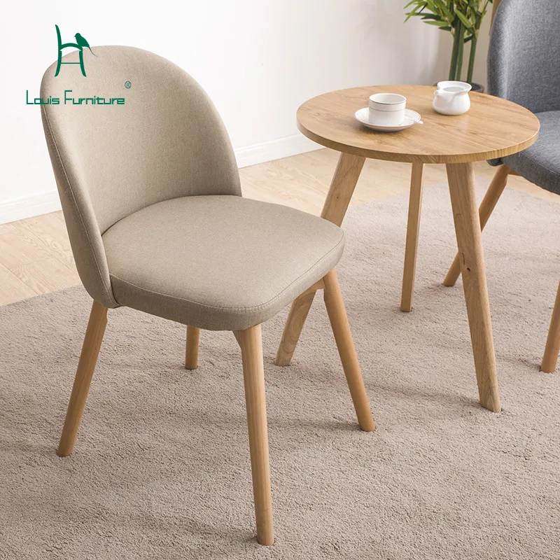 

Louis Fashion Dining Chairs Modern Simple Wood Nordic Leisure