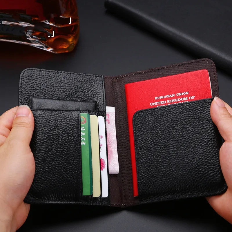 Натуральная кожа заграничного паспорта Обложка Card Case Для женщин мужчин
