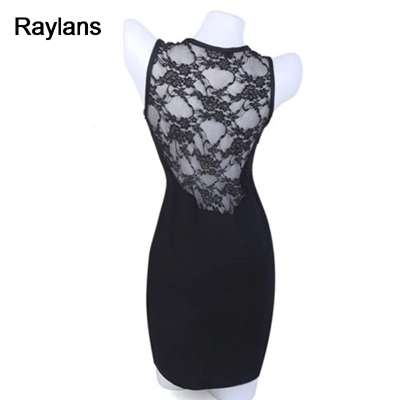 Raylans Chic Women Sleeveless Lace Bodycon Dress Evening Party Short Mini | Женская одежда