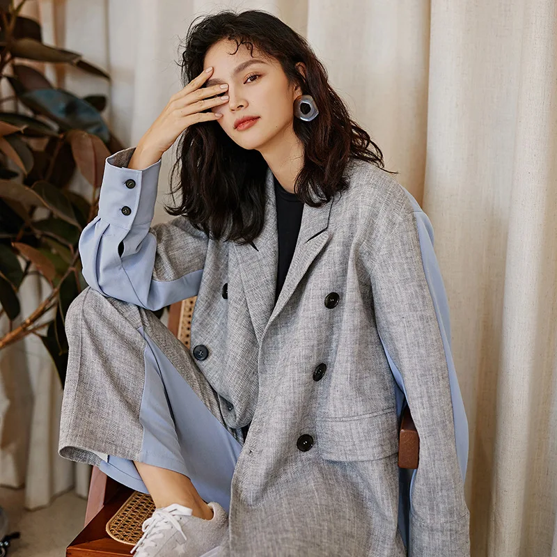 LANMREM 2020 Весенняя новая одежда для женщин высокого класса контрастный цвет