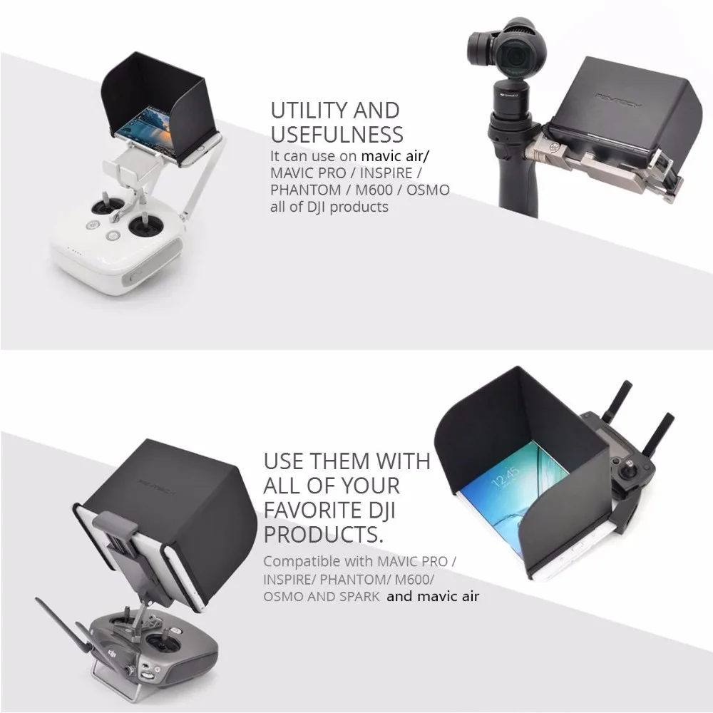 PGYTECH DJI Spark Monitor Sun Hood Cover Mavic Air/Pro Controller SunHood for Phantom 4 Pro/4/3 Inspire 2/1 OSMO M600|Наборы