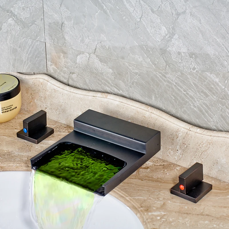 Роскошный водяной светодиодный светильник Носик Ванная комната Ванна смеситель