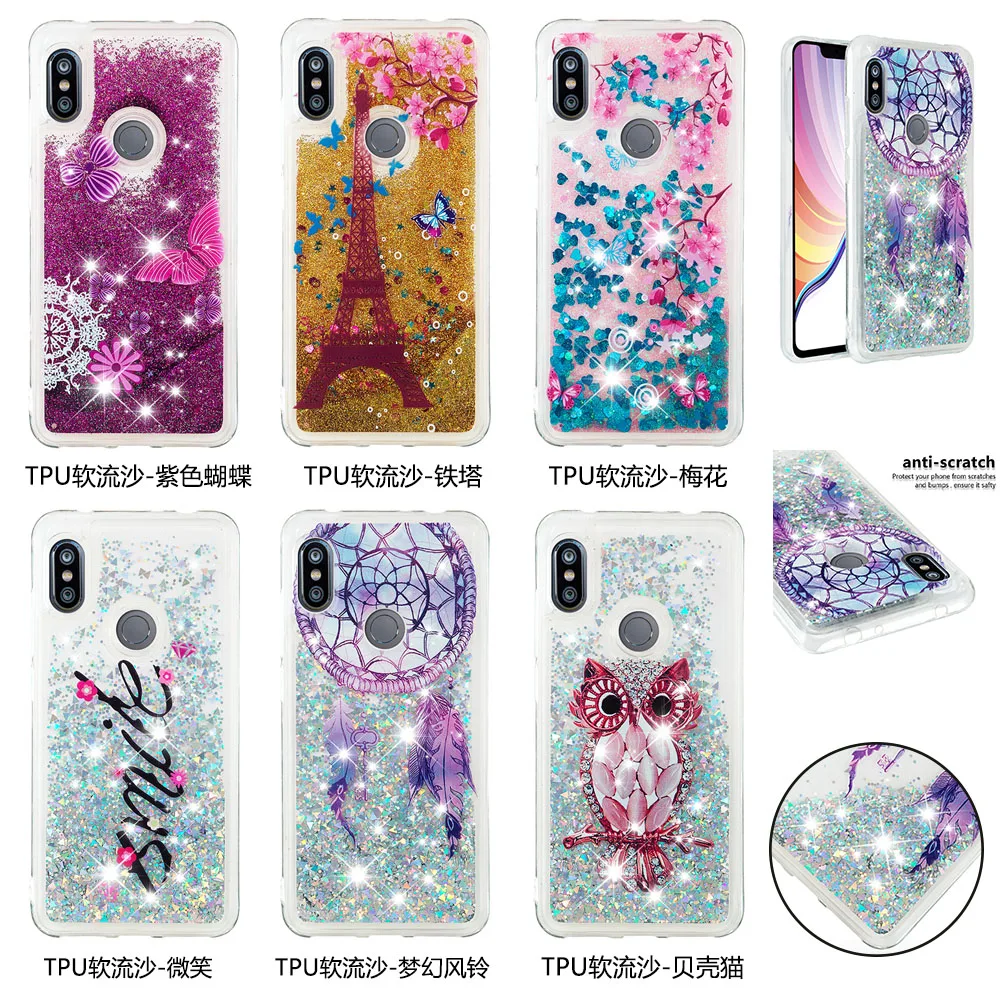 Чехол с зыбучим песком для Xiaomi Redmi NOTE 6 7 Pro 5 5A Prime Dynamic Liquid Glitter Stars мягкий чехол