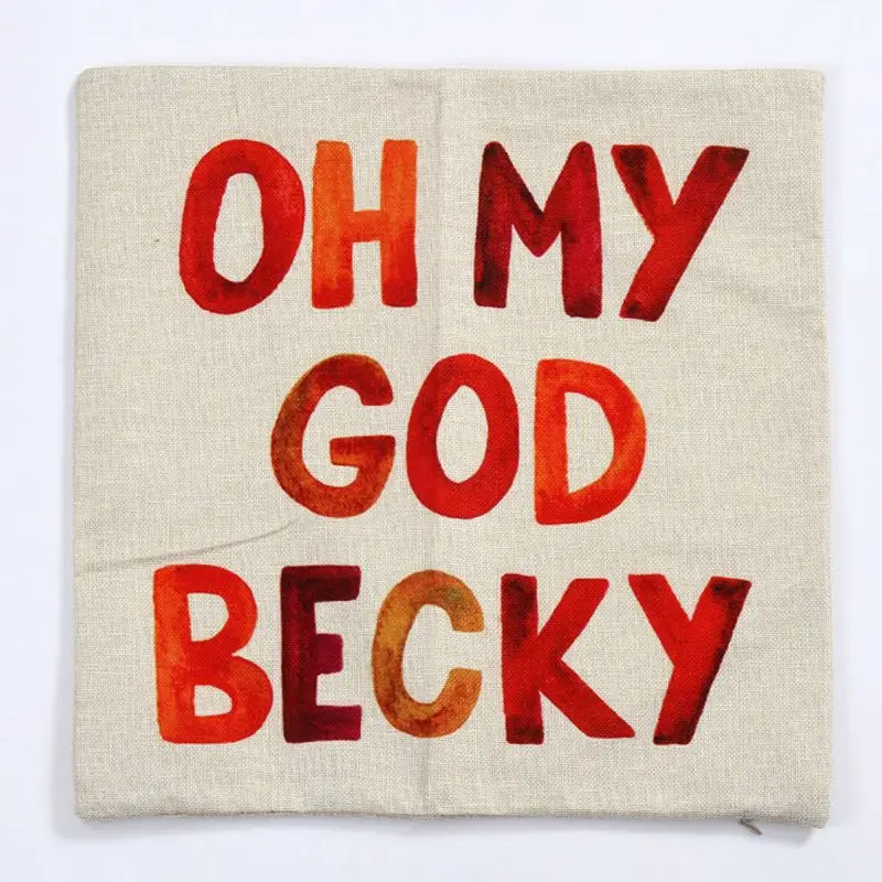 OH MY GOD BECKY хлопковая льняная наволочка Подушка для дома декоративные подушки 45 см