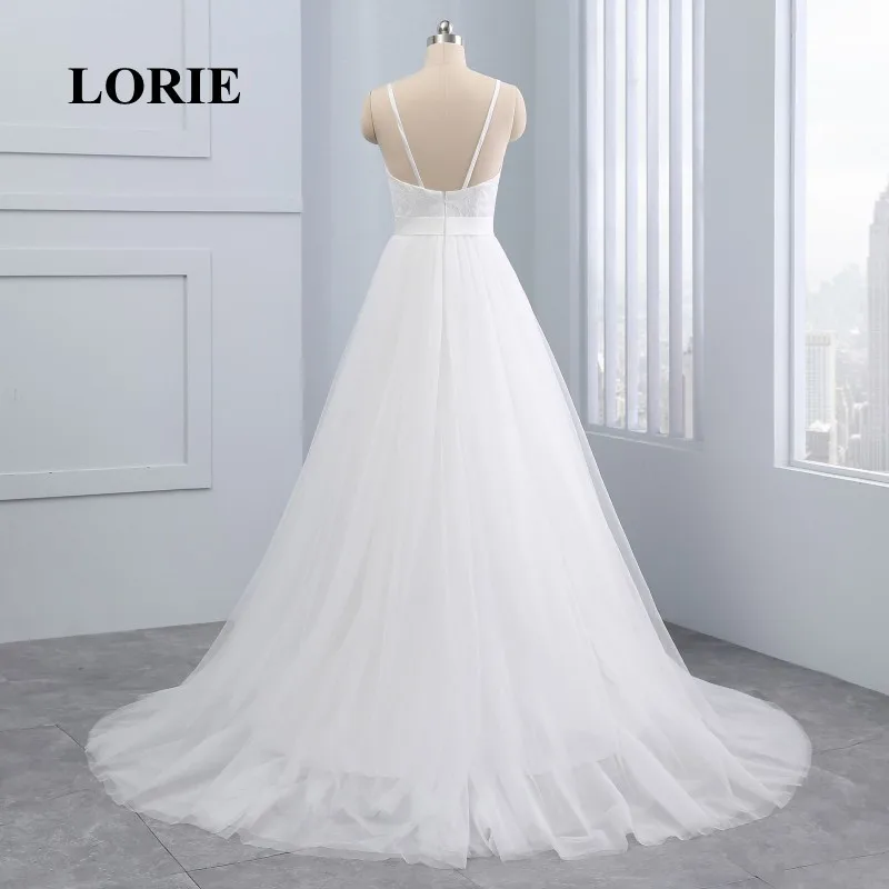 LORIE пляжные свадебные платья на бретельках 2020 Vestido Noiva Praia простые белые тюлевые