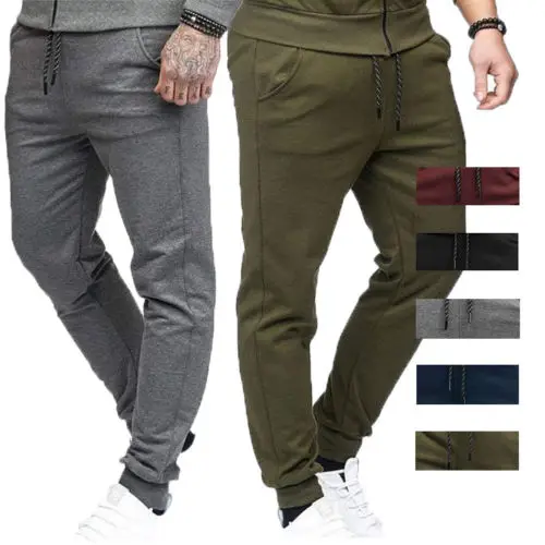 Для мужчин Slim Fit Брюки Костюм Топы регулярные бегунов спортивные тренировочные