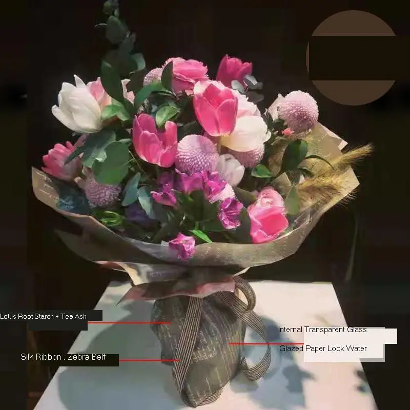 10 листов корейские цветы двухцветная бумажная упаковка подарочная нейтральный