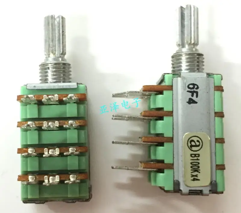 2 шт./лот Taiwan ALPHA Alfa RD124F 10 precision потенциометр 4 B100K * тонкая длина вала 15 мм|shaft