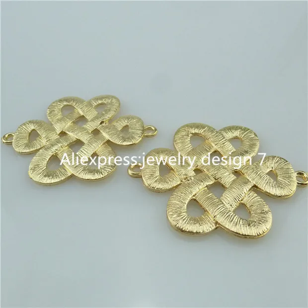 Free Shipping 14097 5PCS Matte Gold Color Tradition Chinese Knot Connector Pendant Charm | Украшения и аксессуары