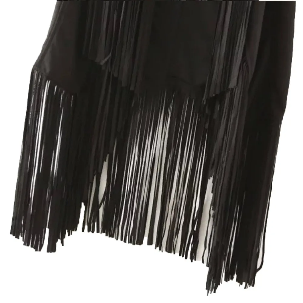 

Free Ostrich Jacket Faux Suede Women 2018 Jacket Autumn Winter Ethnic Sleeveless Tassels Fringed Femme Cardigan Dropshipping