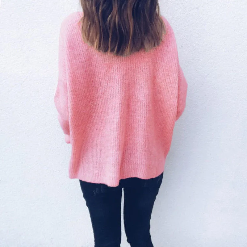 2019 Spring autumn cashmere sweaters women fashion sexy v-neck sweater loose 100% wool batwing sleeve plus size pullover | Женская
