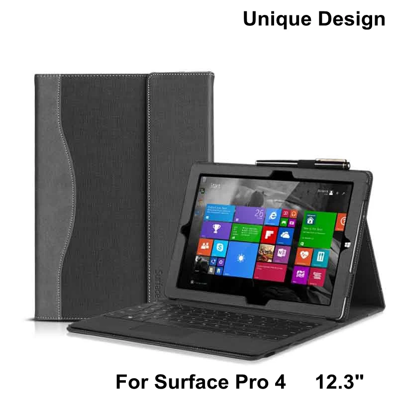 Модный кожаный чехол для планшета Microsoft Surface Pro 4 12 3 дюйма с функцией подставки Pro4