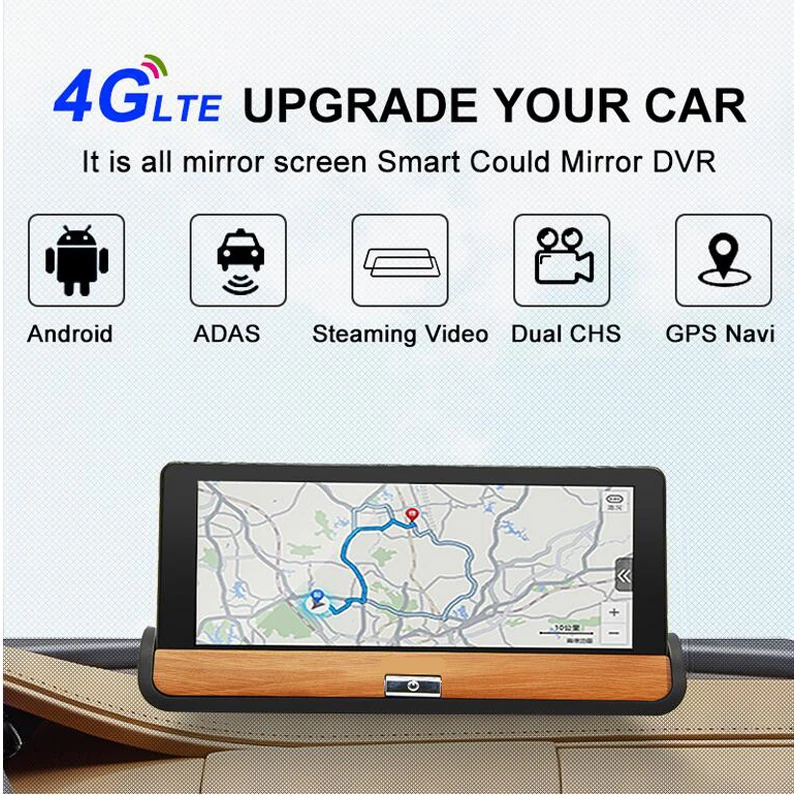 Автомобильный видеорегистратор QUIDUX Android 6 86 "ips 4G 1080P с двумя объективами gps