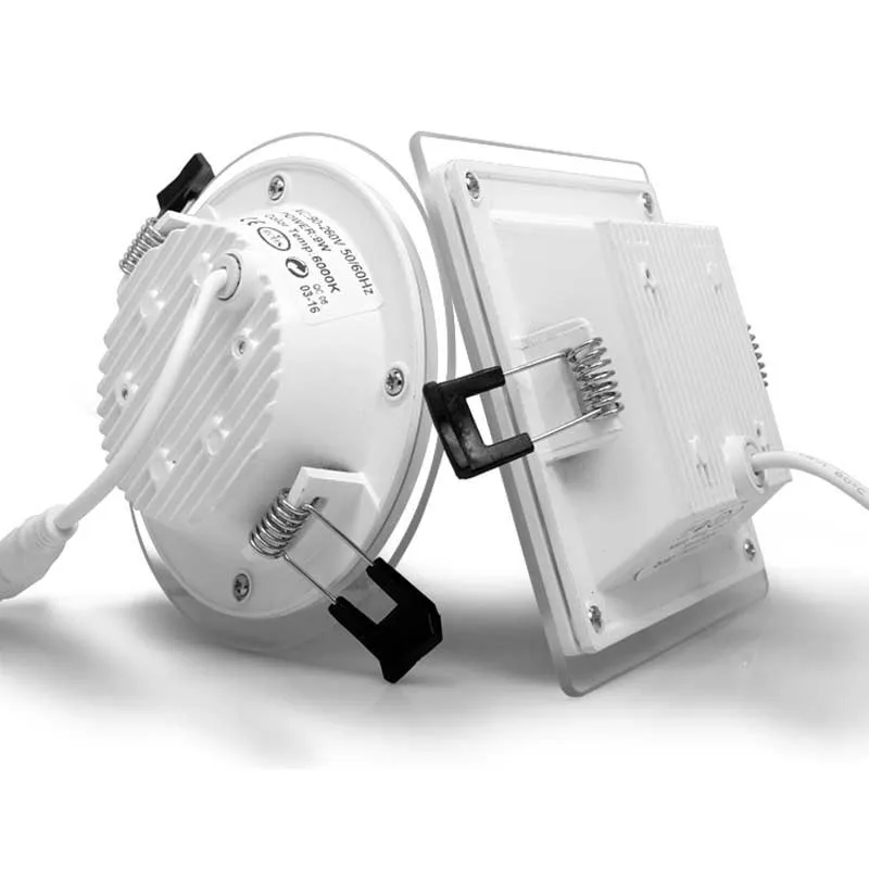 

1pcs Dimmable LED Panel Downlight Super Bright Glass Square round Ceiling Recessed Panel Lights LED Spot Light Bulb AC110V 220V