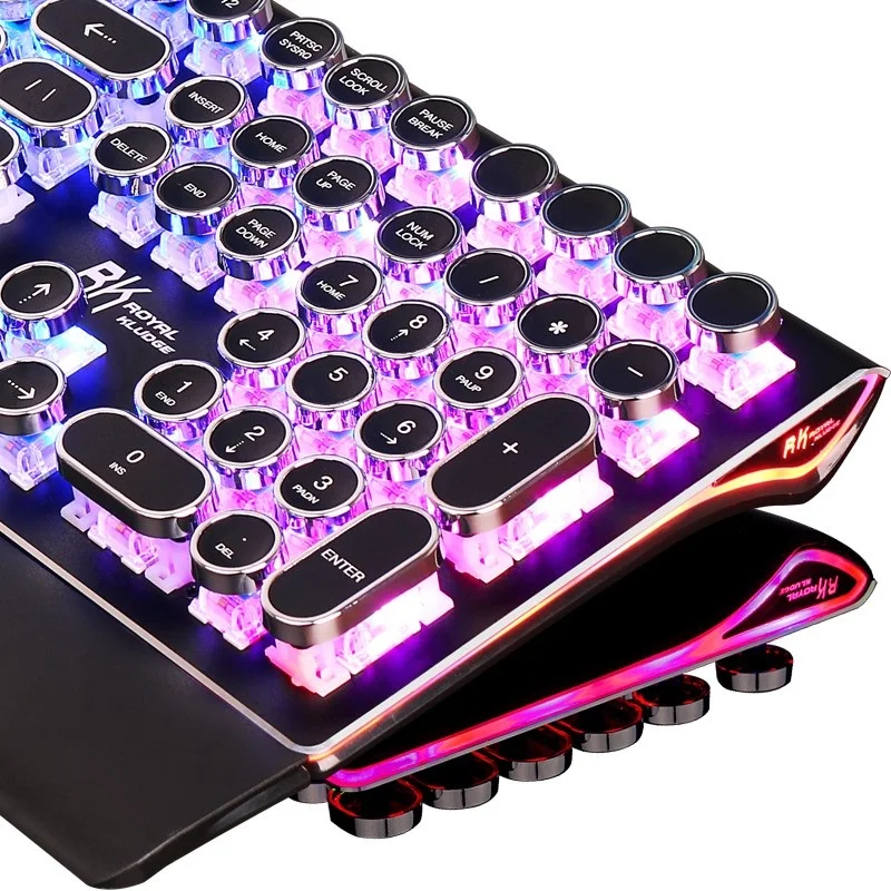 Эргономичная Проводная Механическая Игровая USB клавиатура Royal Kludge RK S108