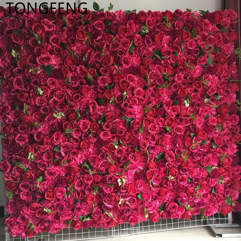 TONGFENG 24 шт./лот розовый 3D цветок настенный бегунок цветы искусственная шелковая