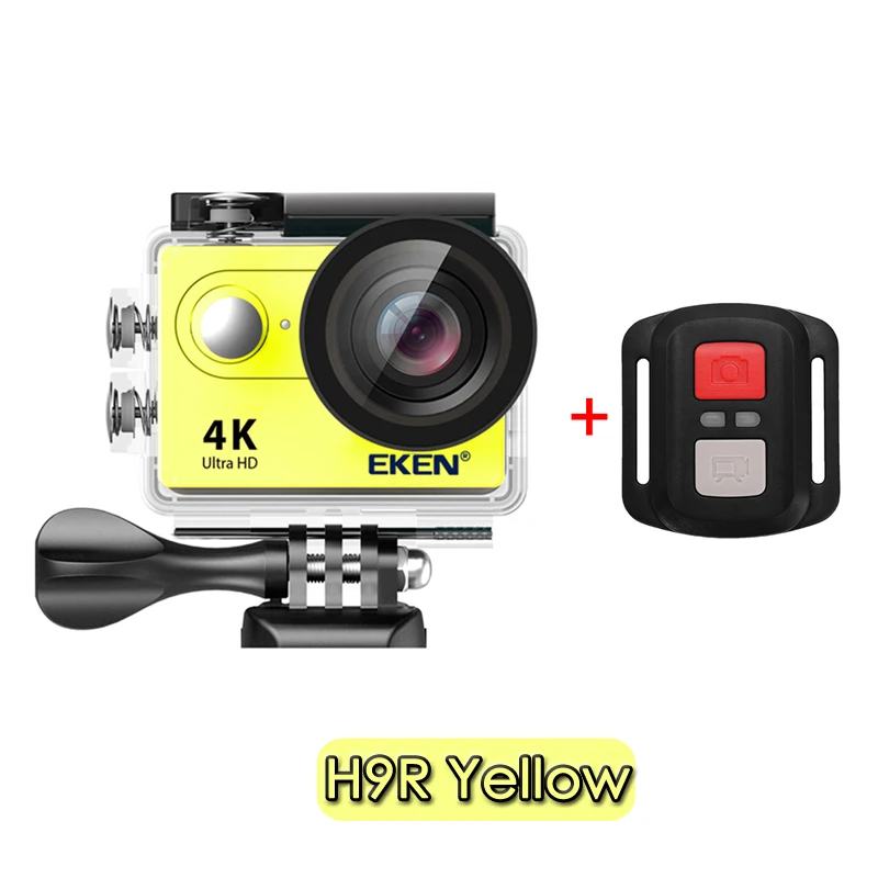 H9R YELLOW Оригинальная Экшн-камера eken H9R H9 Ultra HD 4K WiFi с 2,4G пультом дистанционного управления 2," экраном 30 м водонепроницаемая Спортивная мини-камера - Цвет: H9R YELLOW
