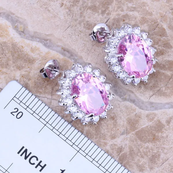 Женский комплект украшений с серебряным покрытием серьги кольцо подвеской