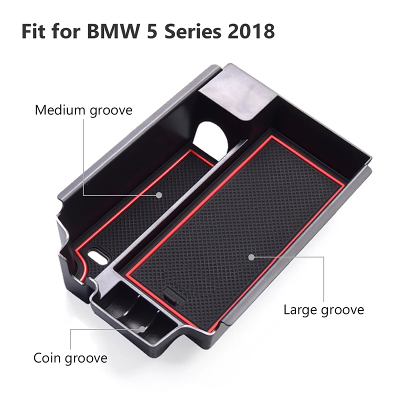 Auto Car Central Armrest Storage Box For BMW G30 G31 G38 5 series 2017 2018 Anti Slip Mat Organizers Groove Bag PVC Accessories |