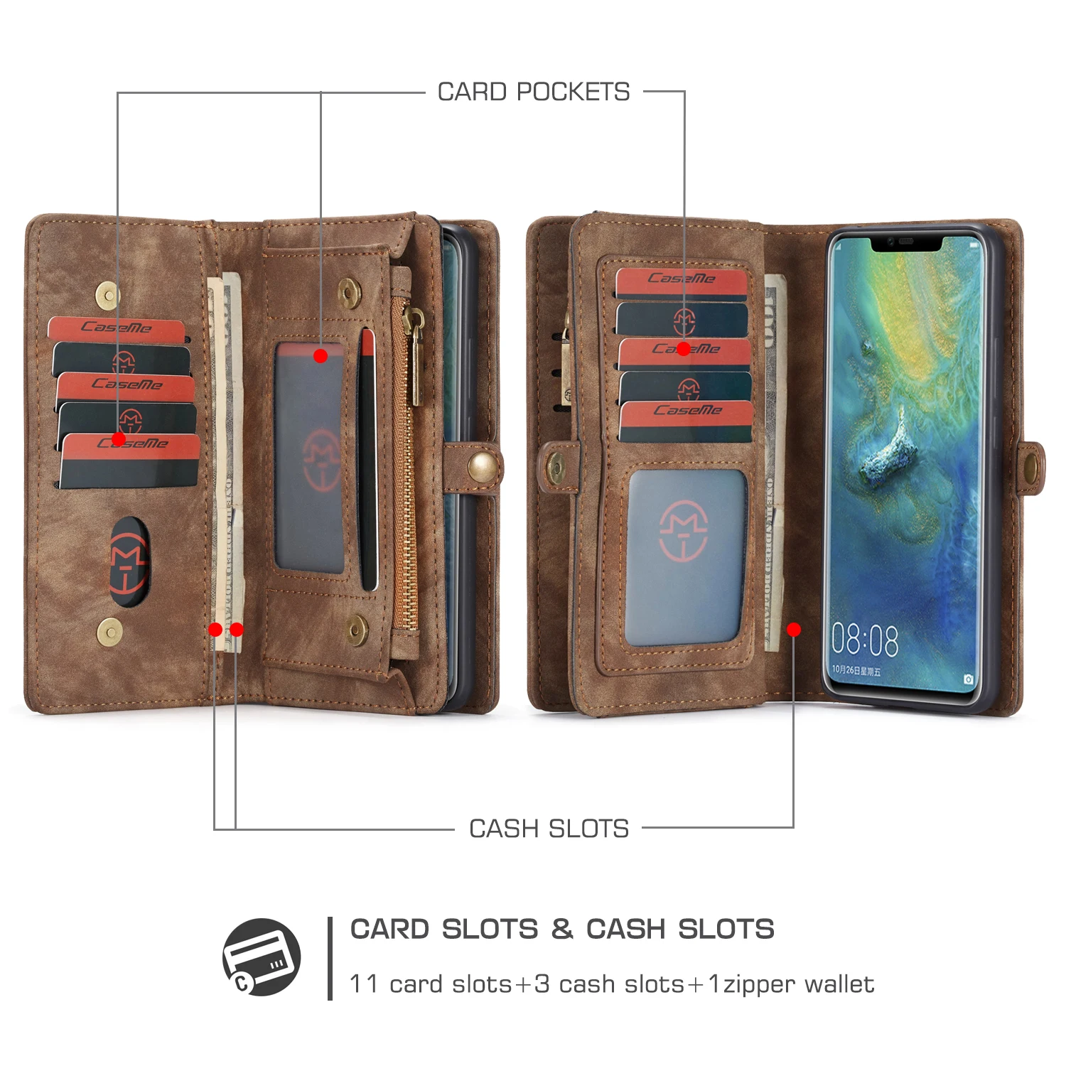 Чехол-кошелек в стиле ретро для Huawei Mate 20 Pro Max многофункциональный чехол-книжка из