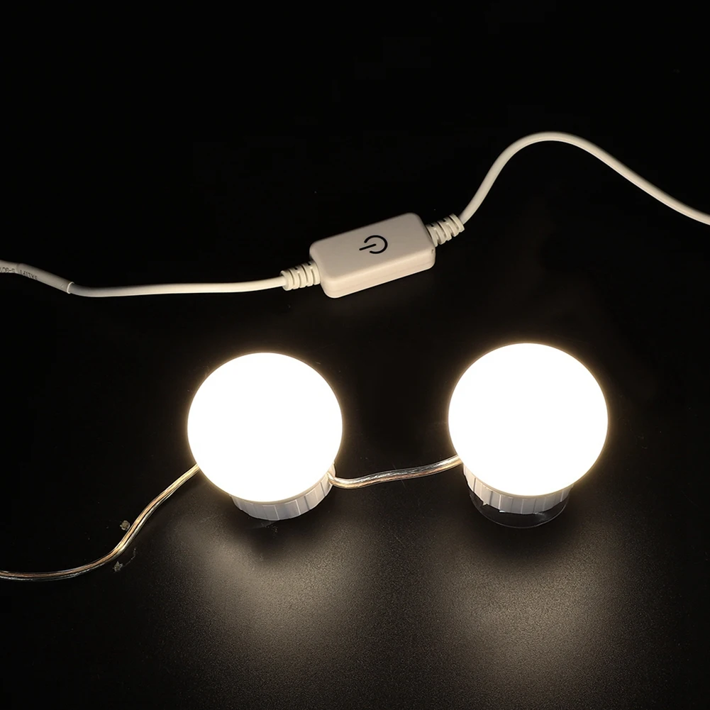 2 Bulbs 4 типа светодиодный светильник, зеркальный светильник, косметический светильник, USB сенсорный переключатель, зеркальная лампа, комплект, объектив, головной светильник, лампочки, косметический светильник, лампа для макияжа, зеркало - Цвет: 2 Bulbs