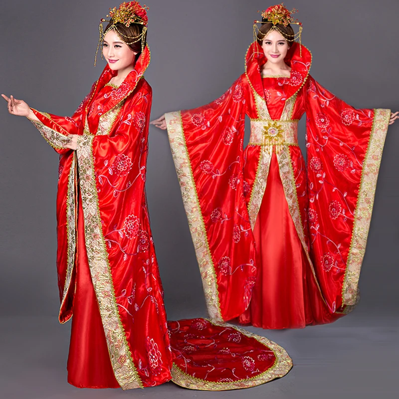 Ancient China Tang Song costume Hanfu imperial concubine Queen dress Daming princess stage performance photo studio Outfit Blue