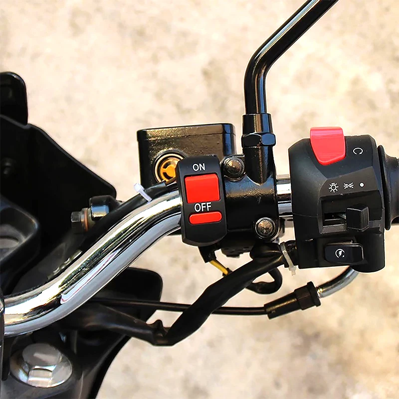 

1 Piece Motorcycle Handlebar Fog Light Switch ON-OFF Button DC12V Bullet Connector Push Button Switch Motorbike Accessories