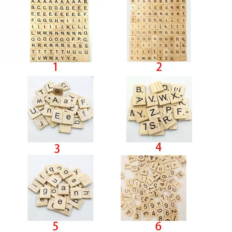 100 шт. набор букв слово Скрапбукинг Scrabble цифры и алфавит плитка деревянная