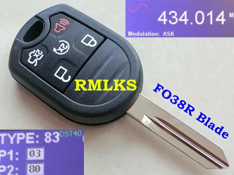 RMLKS дистанционный ключ без ключа подходит для Mustang Explorer Edge 315 МГц 433 4D63 80Bit ID83 чип Uncut
