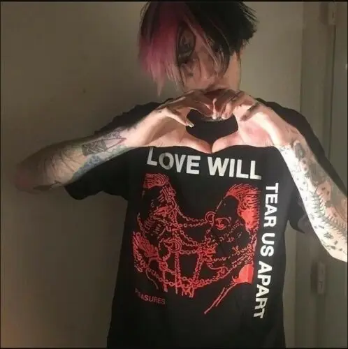 Мужская и женская футболка Love Will Tear Us хлопковая в стиле хип хоп с круглым вырезом