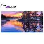 Алмазная живопись с изображением стразы, дерева, озера, пейзаж, картина Стразы, алмазная вышивка, украшение 3F632