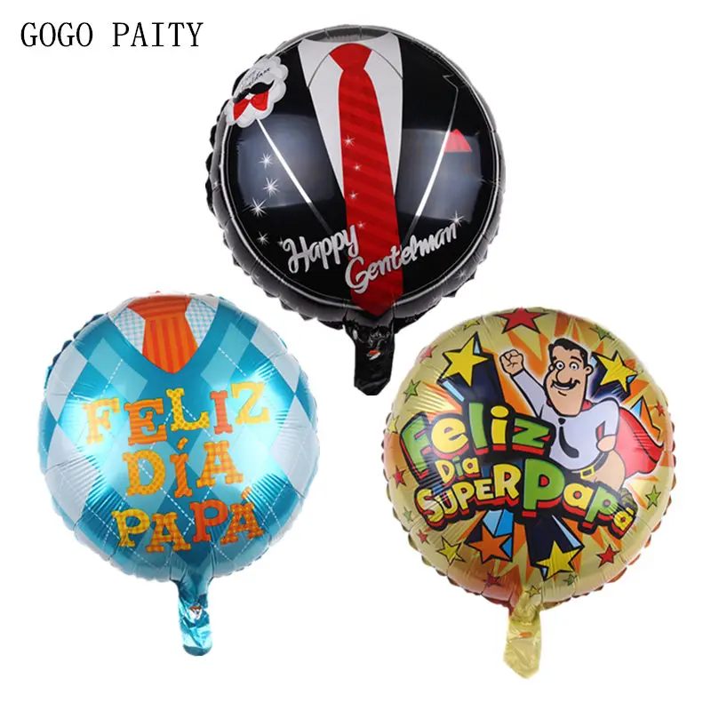 GOGO PAITY Новый 18 дюймовый Круглый испанский День отца алюминиевый шар Счастливый
