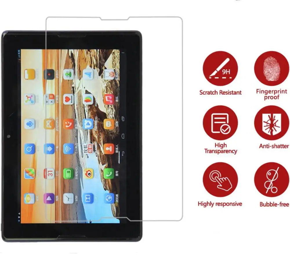 Tempered Glass Замена Сенсорный экран планшета или закаленное Стекло для lenovo Tab A10-70 A7600 A7600-F A7600-H B0474 10,1-дюймовый черный - Цвет: Tempered Glass