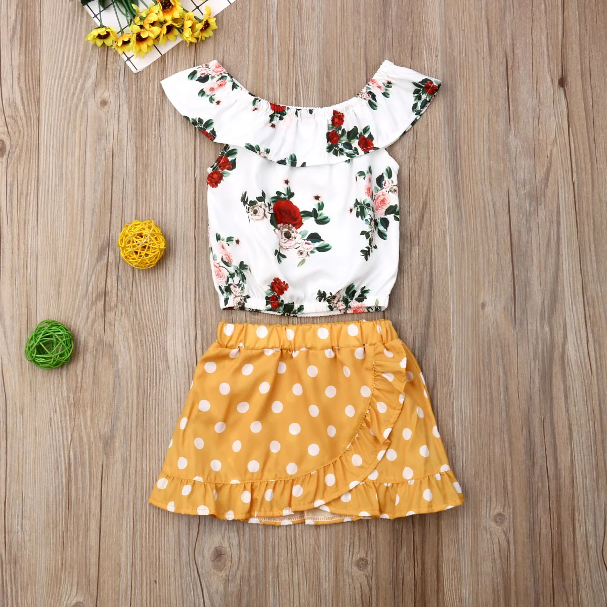 Милая детская одежда для маленьких девочек из 2 предметов топы без рукавов с