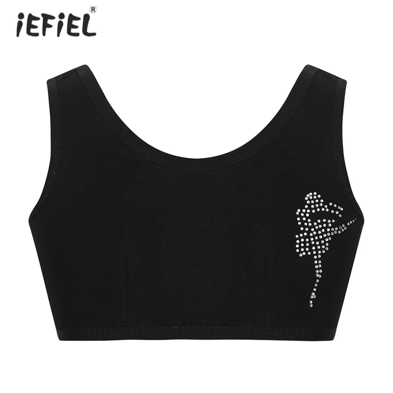 Базовый укороченный топ для молодых девушек пуберты хлопковые спортивные майки