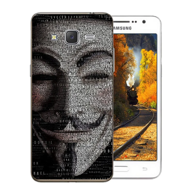Роскошный прозрачный для Samsung Galaxy Grand Prime чехол ТПУ силикон крючок шаблон G530F G531H