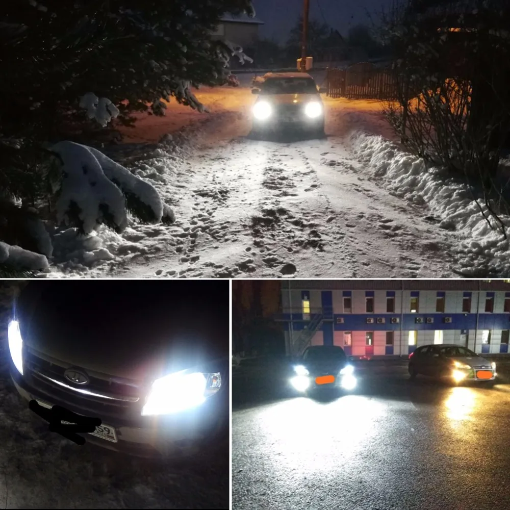 Foxcncar 2 шт. светодиодный H4 H1 H11 H7 лампа автомобиля головной светильник высокого