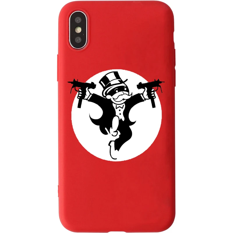 Воин Монополия доллар Mr Mobbin карамельный цвет чехол для телефона TPU iPhone 7 8 XS XR XSMAX
