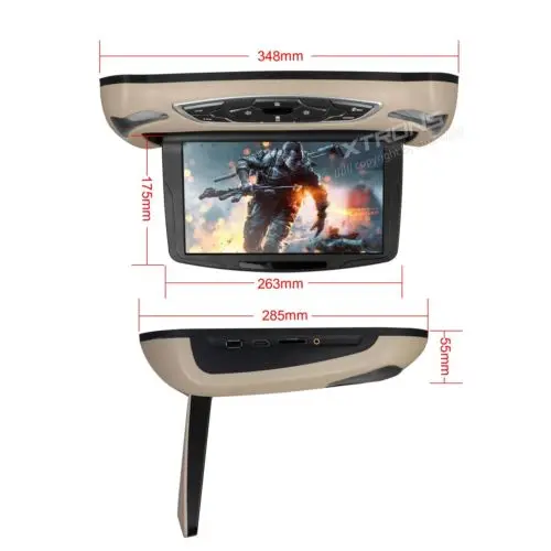 10.1 &quotМонтируемые На Крыше Автомобиля DVD Монитор с HDMI 1024*600 Кнопки Касания ИК