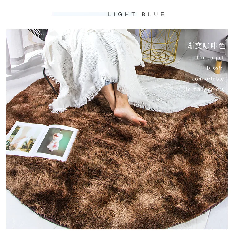 New Motley Plush Round Soft Carpets for Living Room Bedroom Fluffy Rugs Home Decor Shaggy Carpet Cloakroom Tea Table Floor Mats