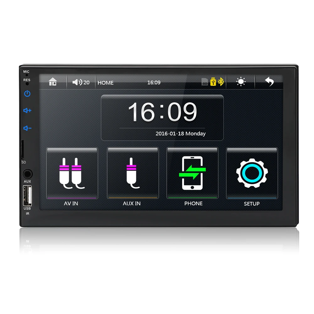 Автомагнитола 2din с сенсорным экраном 7 дюймов стерео SD/FM/MP5/USB/AUX Bluetooth мультимедиа