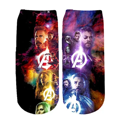 Носки с героями комиксов Marvel, Мстителей, комиксов, героев из мультфильма «Железный Капитан Америка», Теплые повседневные носки до колена с противоскользящей прострочкой - Цвет: 3