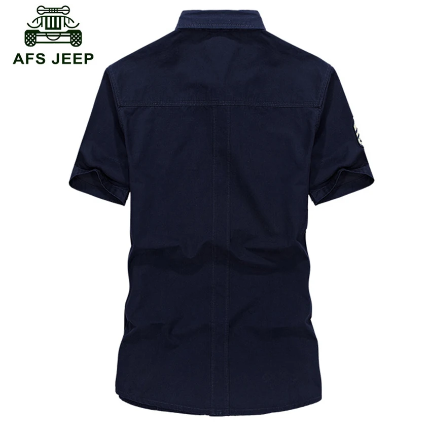 AFS джип рубашка мужской короткий рукав Молодежные летние из натуральный хлопок