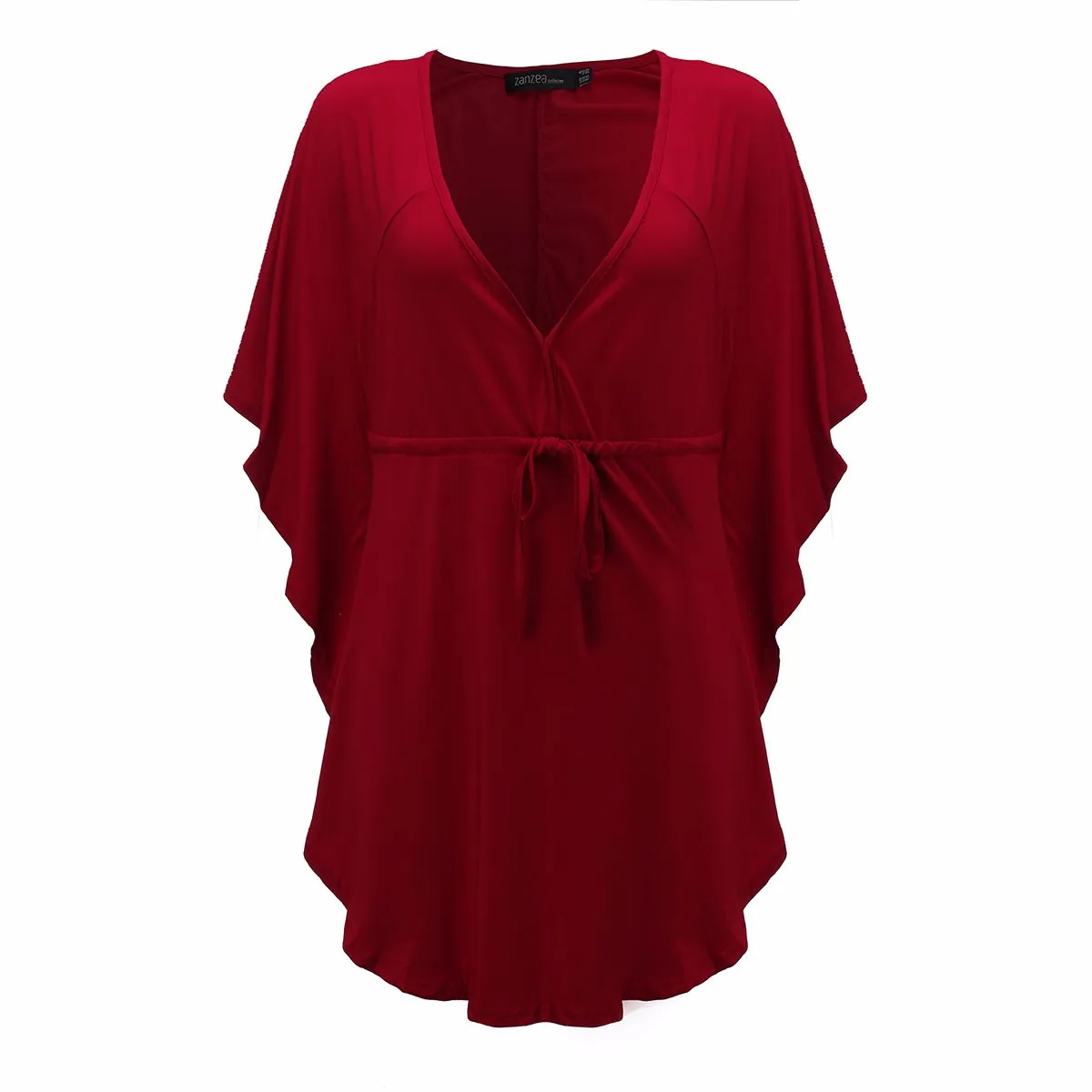 Wine Red VONDA Pregnanct Женские повседневные блузы рубашки свободного кроя летние сексуальные асимметричные топы для беременных с v-образным вырезом и рукавами размера плюс - Цвет: Wine Red