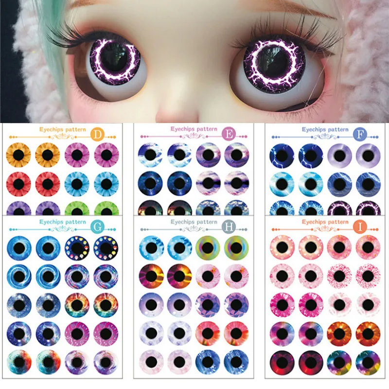 10 пар Blyth кукольные глазные фишки узор для 1/6 ледяные Blyth кукольные глаза DIY Стиль A~ I