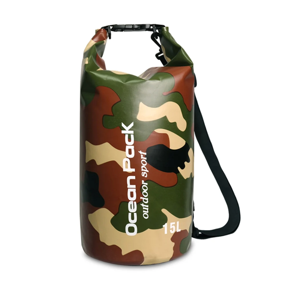 5L/10L/15L/20L/30LWaterproof сумки хранения сухой мешок камуфляж рюкзак для каноэ Байдарка Рафтинг Спорт на открытом воздухе сумки для плавания