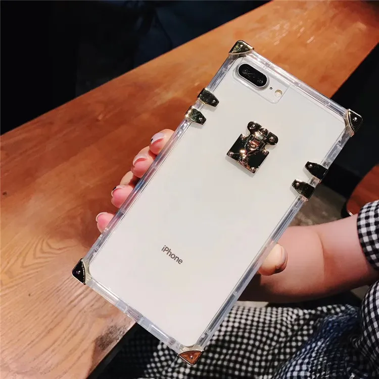 Для iPhone 6 6s чехол роскошный модный прозрачный для телефона 7 8 Plus женский корпус