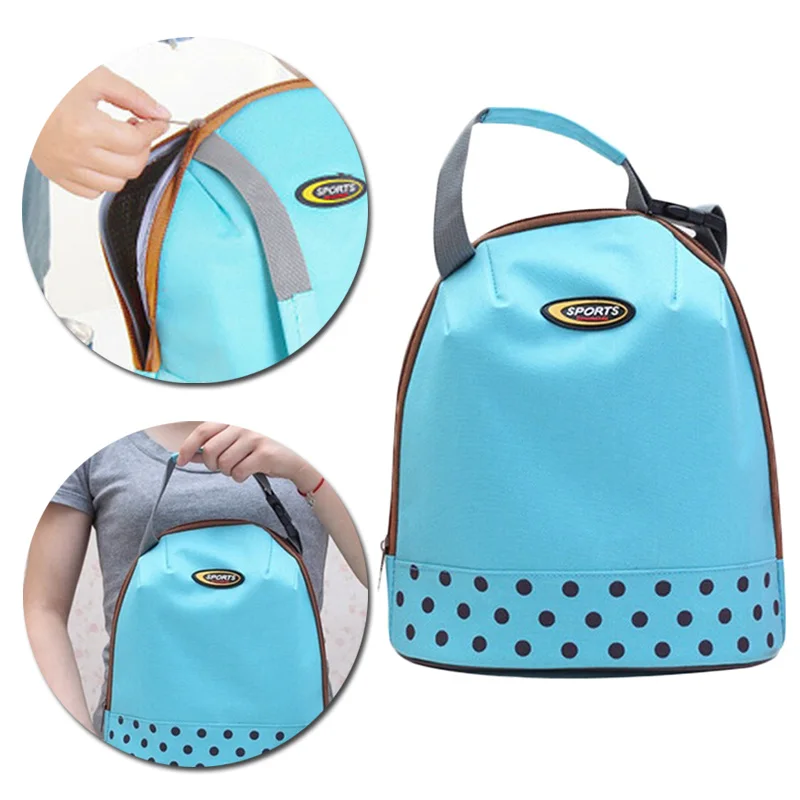 

Functional Insulated Cold keep Food Dot Portable Lunch Bag Thermal Thicken Fresh Ice Pack Carrying Handbag