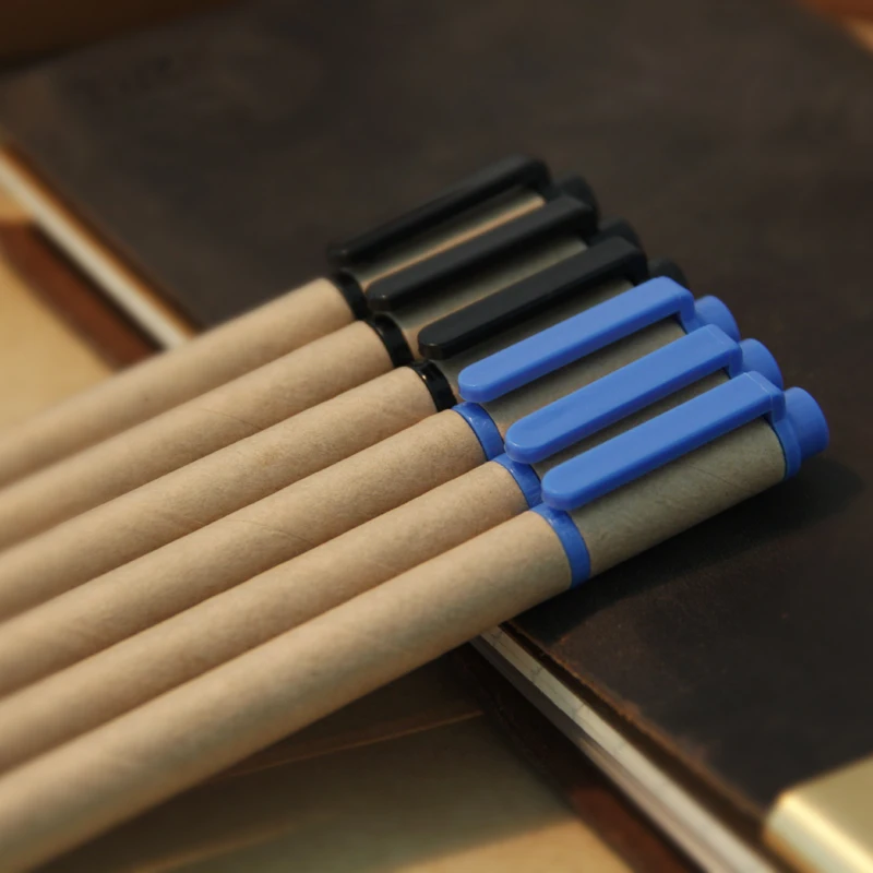 Японский Muji Стиль kraft Бумага окружающей среды гелевая ручка черно синие чернила